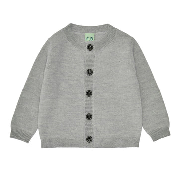 Baby alpacawollen cardigan - grey melange - FUB